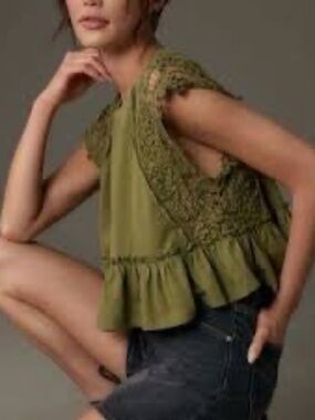 Anthropologie XS Babydoll Lace Top